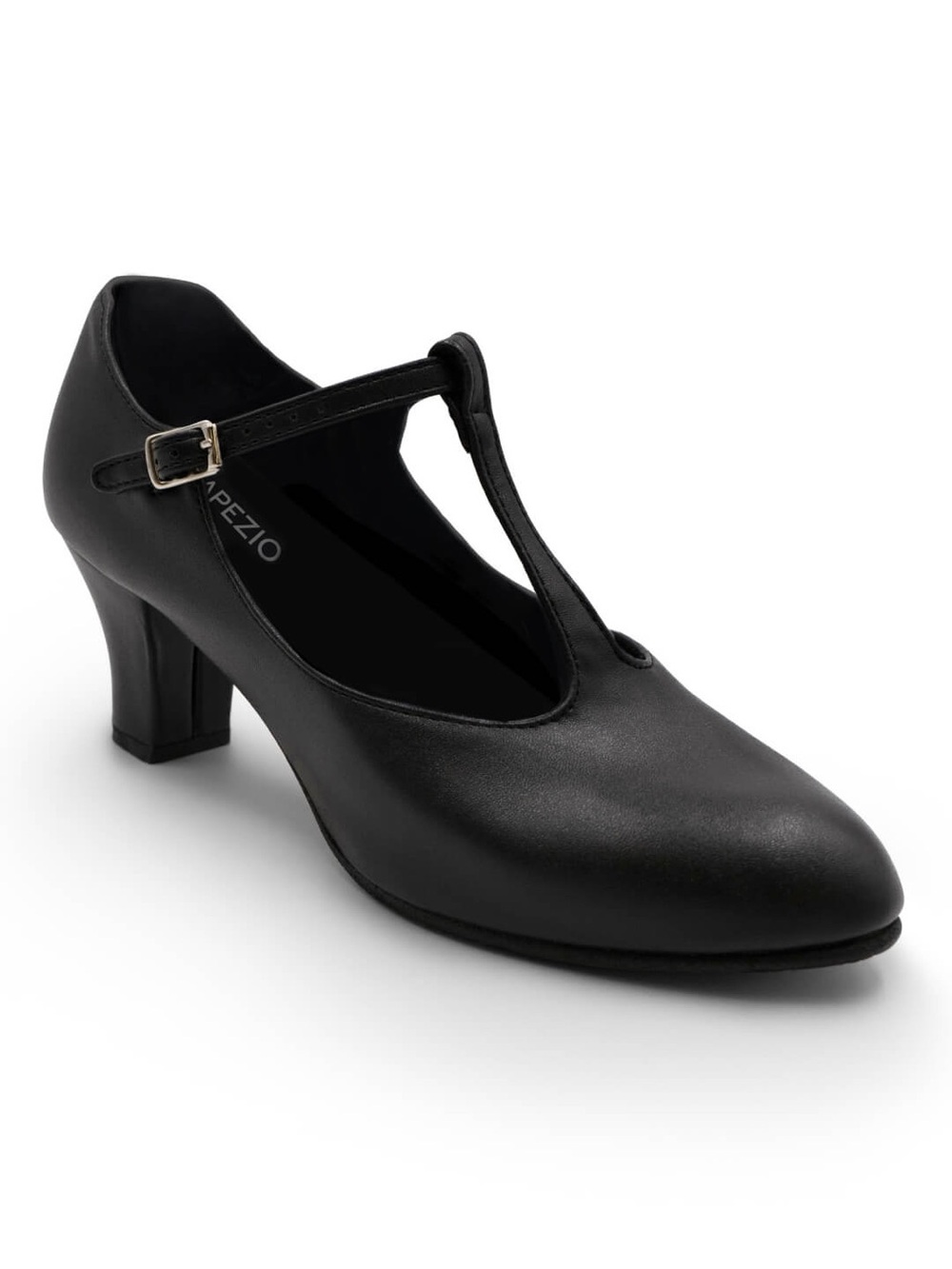 Capezio Jr. Footlight T-Strap Character Shoes | Black Leather | EU 38 US 7.5